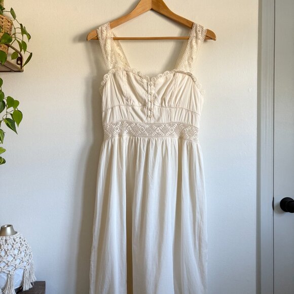 AE Catie Corset Crochet Midi Dress in Cream NEW - Picture 3 of 7